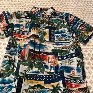 Reyn Spooner Christmas half pullover button down sz L NWT